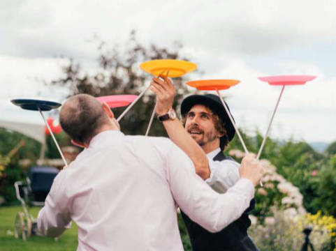 Circus skills workshops for weddings