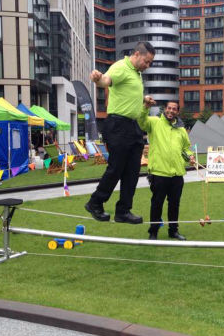 Tightwire Walking in a Circus Skills Workshop